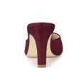 thumbnail image 2 of BLISSFUL STEP Women's Pointed Toe Stiletto Heels Slide Mules Burgundy (Size 9), 2 of 6