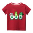 thumbnail image 1 of vdgthytj Enfants Garçons Filles T-Shirts de la Saint-Patrick Trèfle Graphique Col Rond Manches Courtes Hauts d'Été Blouse, 1 of 3