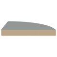 thumbnail image 2 of vidaXL Floating Corner Shelf Grey 35x35x3.8 cm MDF, 2 of 4