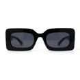 thumbnail image 3 of Womens Mod Thick Plastic Minimal Sunglasses All Black, 3 of 4