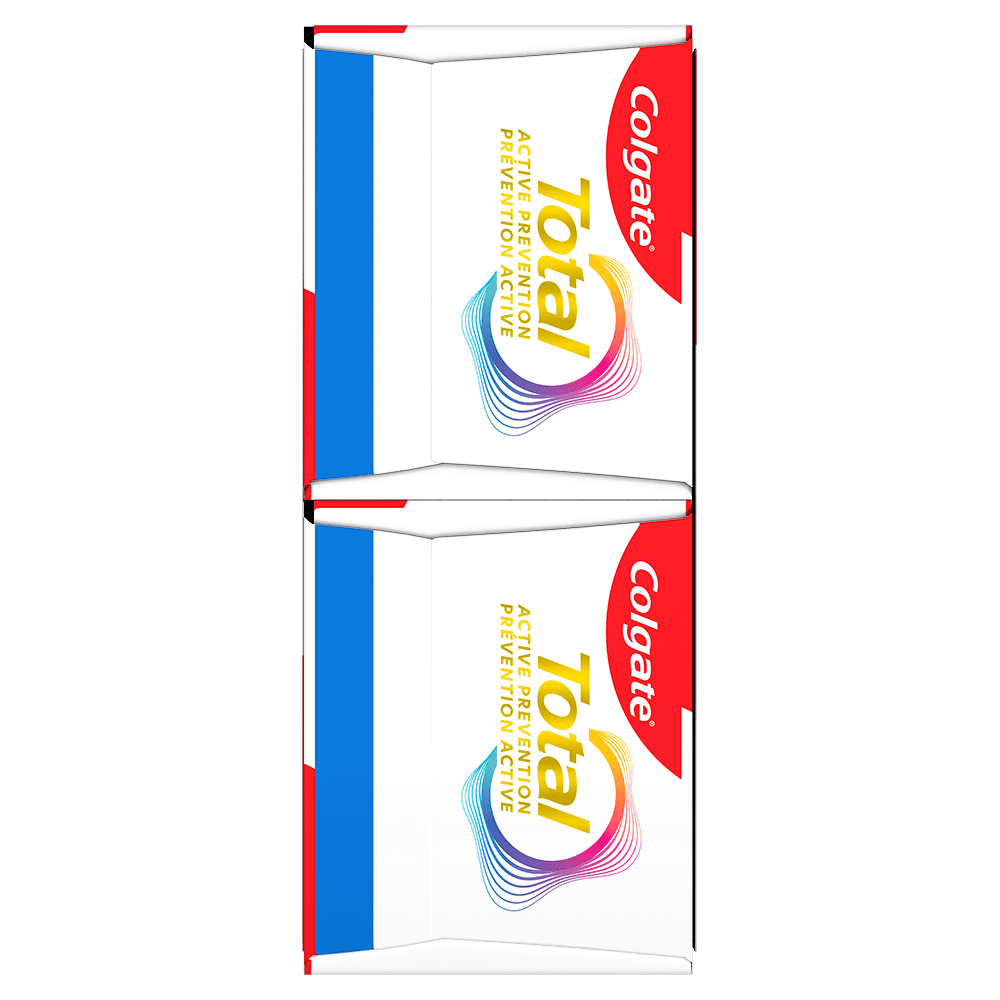 Colgate Total Prévention Active Dentifrice Blanchissant, Menthe, Emballage Écono 2 x 120 ml