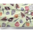 thumbnail image 2 of Soimoi Cotton Voile Fabric Colorful Shells Ocean Printed Fabric 1 Yard 42 Inch Wide, 2 of 3