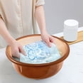 thumbnail image 4 of Plastic Wash Basin for Laundry & Multipurpose Use - Household Thickened Portable Foot Washing Tub, Durable & Odorless Material, Coffee, JKODE, 4 of 9