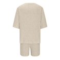 thumbnail image 3 of Mikilon Pyjama Décontracté pour Femmes, Ensemble de Sommeil d'Été, Confortable, Version Ample, Col Rond, Ensemble Deux Pièces, Manches Courtes, Blouse/chemise à Col Rond, Kaki, M, 3 of 6