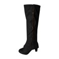 thumbnail image 3 of XZNGL Womens Round Toe High Heeled Thick Heeled Double Zipper Lace Stitching High Boots, 3 of 8
