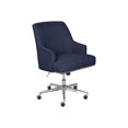 thumbnail image 2 of Serta Leighton Chaise d'Appoint de Bureau à Domicile en Mousse Mémoire, Hauteur Réglable, avec Base en Acier Inoxydable Finition Chrome, Tissu Sergé, Bleu Sanctuaire, 2 of 10