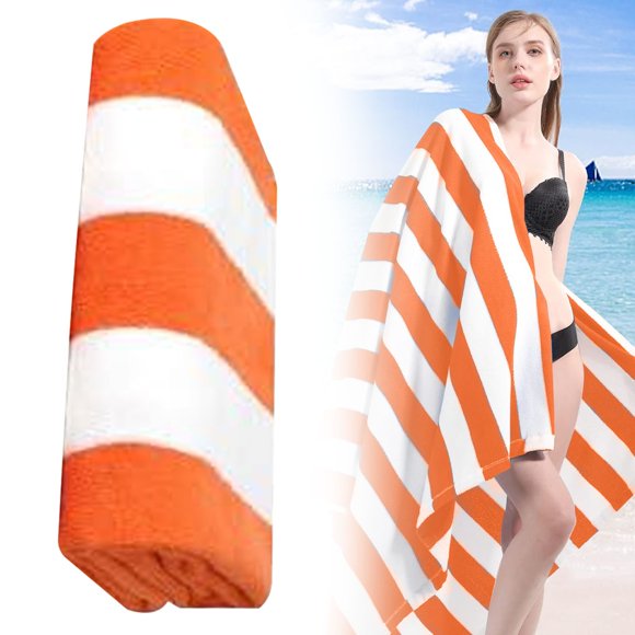 WHEANG Beach Towel Stripe Beach Towel For Pool Bathroom Soft Absorbent Lightweight Thin Beach Towel Camping Blanket Travel Towel Summer Beach For Adult