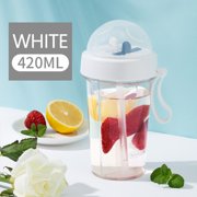 Danhjin Water Bottle 420ml Bottle Plastic Cup Transparent Matte Portable Not Easy To Break Water Cup Outdoor Sports Travel Water Bottle Portable Leak-proof