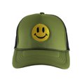 thumbnail image 2 of Gravity Threads Smile Face Embroidery Adjustable Trucker Hat - Smile - Olive/Black, 2 of 2
