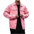 thumbnail image 1 of Pink for Mens Winter Fall Long Sleeve Denim Hippie Victorian Western Ripped Renaissance Peasant Ethnic Motorcycle Distressed Plain Steampunk Outfits Mens 2025 5XL, 1 of 9