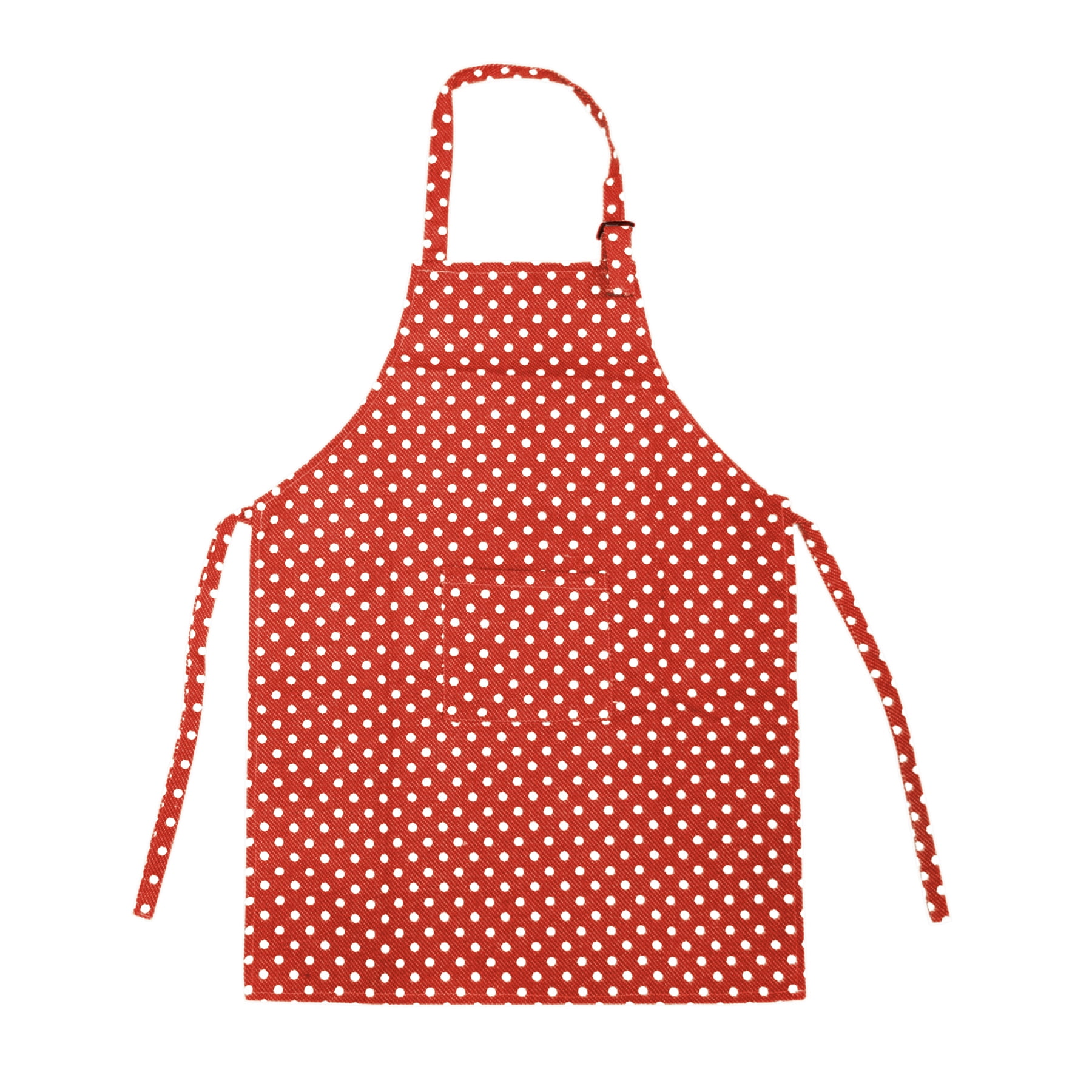 TOPTIE Kids Aprons with Pocket & Adjustable Strap, Child Chef Bib Apron for Kitchen Cooking Baking Painting-Red Dot-XL