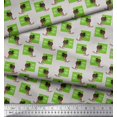 thumbnail image 2 of Soimoi Green polyester Crepe Fabric Monitor & Bossy Girl Decor Fabric Printed Yard 52 Inch Wide, 2 of 3