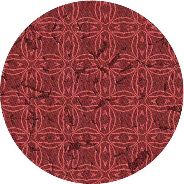 Ahgly Company Tapis Rond Lavable en Machine Intérieur Transitionnel Rouge Canneberge, 7 Pieds Rond