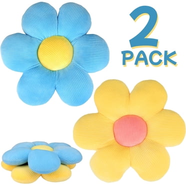 Lot de 2 Coussins à Fleurs, 16 Po Coussins de Sol Mignons et Confortables, Coussins Décoratifs Doux et Amusants à Motif de Plante, Déco de Chambre Esthétique Preppy pour Canapé Sofa Chaise
