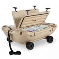 thumbnail image 1 of VEVOR Floating Cooler, 40 QT Floating Ice Chest with Dry Storage, Wheels & Tow Rope, Premium LLDPE Amphibious Drink Cooler for Water & Land, Stable Cruiser on Lake, River, Pool, Beach, Kayak, Apricot, 1 of 9
