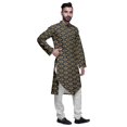 thumbnail image 2 of Atasi Printed Designer Rayon Button Down Casual Kurta With Pajama For Men, 2 of 4