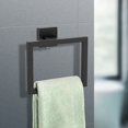thumbnail image 3 of Square Hand Towel Ring Stainless Steel Towel Holder Wall Mounted Hand Towel Hanger Matte Black Modern Towel Rack Heavy-Duty Towel Holder for Bathroom Kitchen Lavatory, 3 of 6