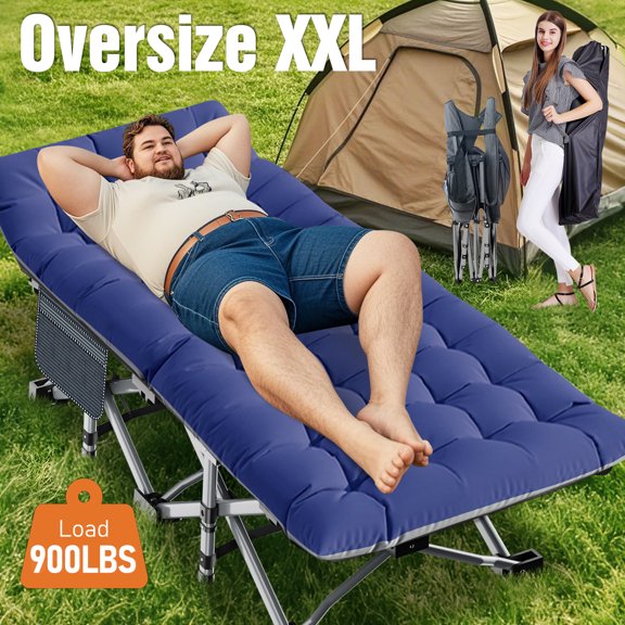 Slsy XXL Folding Bed Cot with 3.3 Inch 2 Sided Mattress, 78"* 32" Folding Camping Cots with Carry Bag, Folding Sleeping Cot Guest Bed
