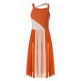 thumbnail image 3 of Lejafay Robe de Danse Lyrique Sans Manches pour Filles Justaucorps Color Block Orange 10, 3 of 8