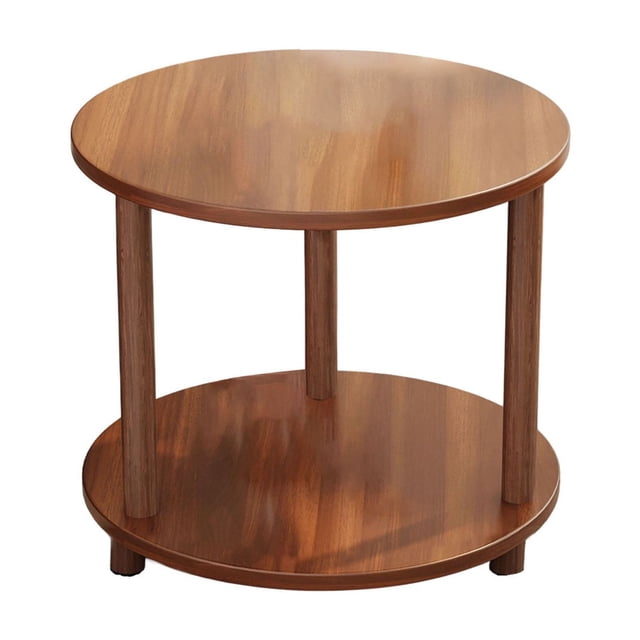 Coffee Round End Table For Small Spaces Living Room Balcony With Humanized Curved Desktop And Open Storage Concept 20.87X15.75X15.75 Inches Coffee