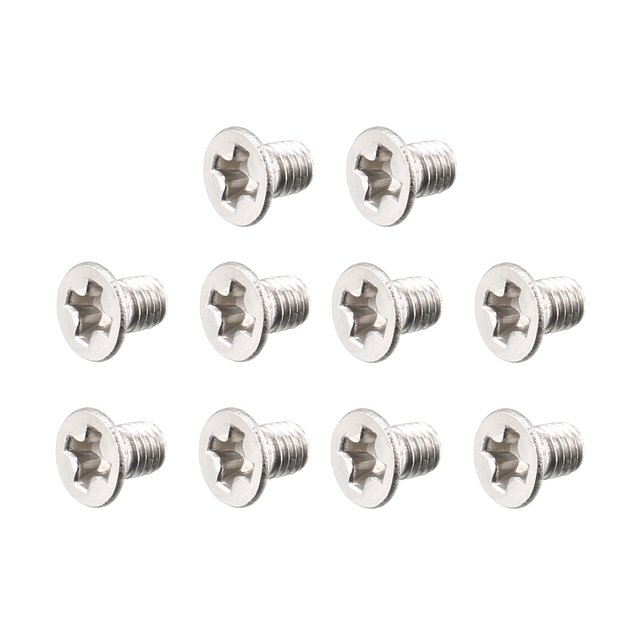 Unique Bargains Vis de Machine à Boulons Métriques à Tête Plate M3 x 5mm Phillips 100 Pcs