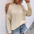 thumbnail image 5 of RKSTN Chandails pour Femmes Mode Couleur Unie Décontracté Col Rond Manches Longues T-Shirt Ample Blouse Hauts Chandail Chandails d'Automne, 5 of 5