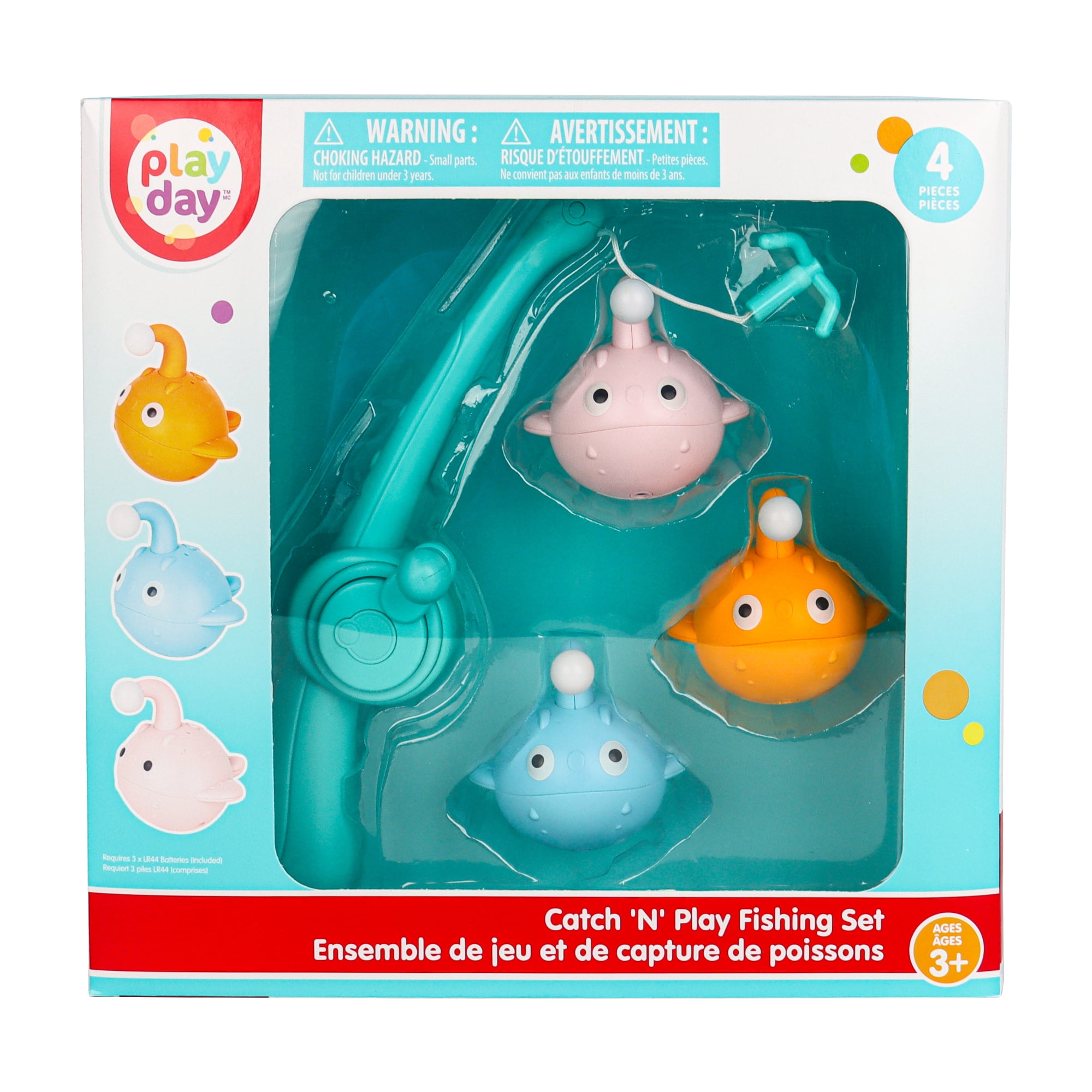 PLAY DAY PL 4-Piece Catch 'N' Play Fishing Set Toy for Kids Ages 3