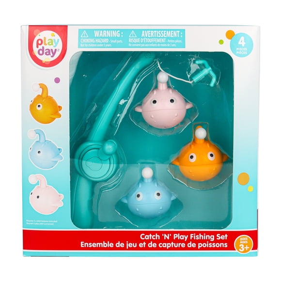PLAY DAY PL 4-Piece Catch 'N' Play Fishing Set Toy for Kids Ages 3+