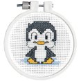 thumbnail image 2 of Kid Stitch Penguin Mini Counted Cross Stitch Kit-3" Round 11 Count, 2 of 2