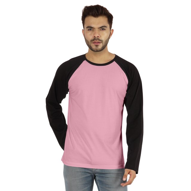 Inkmeso T-Shirt à Col Rond Coupe Régulière pour Homme, Raglan Uni à Manches Longues
