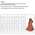 thumbnail image 2 of Robe Maxi à Manches Longues pour Femmes, Col Ras du Cou, Couleur Unie, Col à Nouer, Décontractée, Taille Haute, Ourlet à Volants, Bohème, Fluide, Longue, 2 of 3
