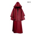 thumbnail image 3 of yingyy Halloween Cloak Hooded Scary Cape Solid Color Robe Costume Carnival Red S, 3 of 6
