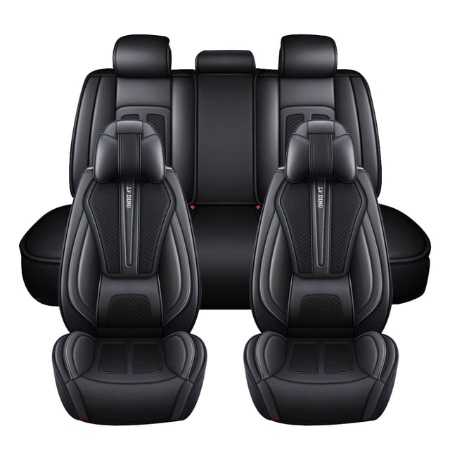 Maidao Car Seat Covers Full Set for Hyundai for Azera 2006-2017 5 Seats Front Rear Cushion Protector with Pillow Black