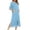 03 Sky Blue, variant on Weiqiqre Summer Pajamas for Women Set Long House Coat Zipper Front Robes Full Length Nightgowns with Pockets Striped Loungewear