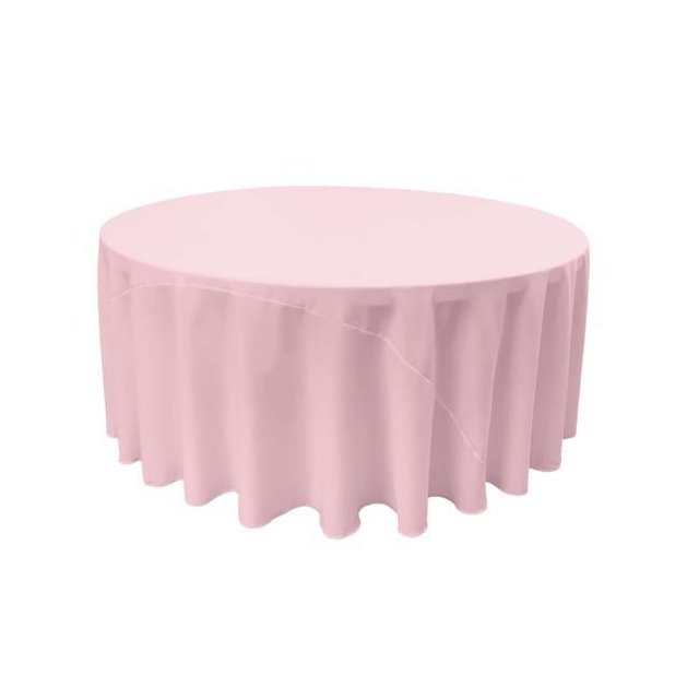 LA Linen TCpop108R-PinkLgtP37 Nappe en Popeline de Polyester, Rose Clair - 108 Po. Rond