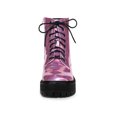 thumbnail image 2 of Unique Bargains Women's Round Toe Platform Lace Up Combat Ankle Boots, 2 of 8