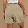thumbnail image 4 of Casual Shorts for Women with Elastic Waist and Drawstring, Solid Color Loose-Fit Summer Pants, Polyester Lightweight Comfortable Short Pants for Daily Wear, 4 of 7
