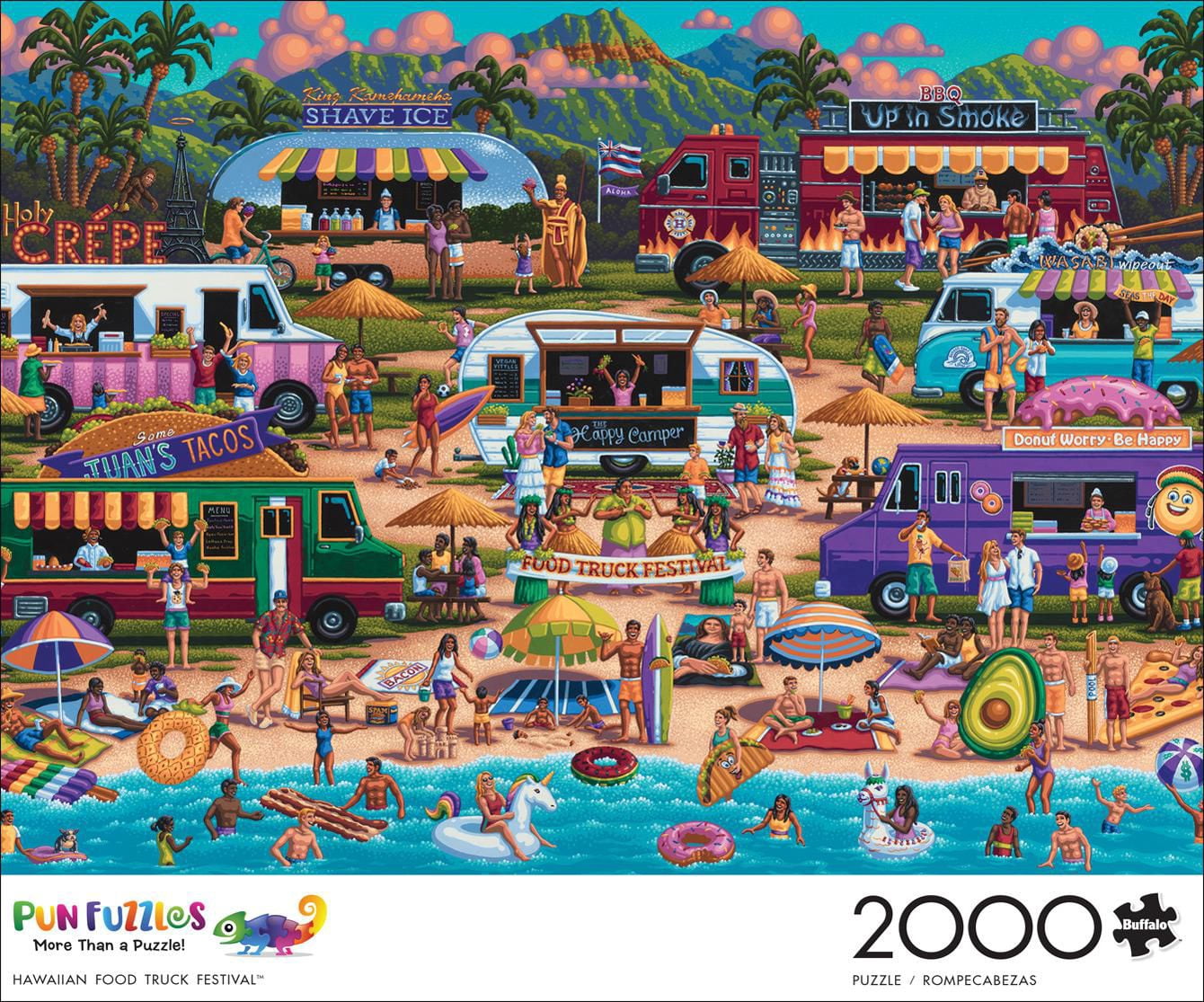 Buffalo Games - Le puzzle Pun Fuzzles - Hawaiian Food Truck Festival - en 2000 pièces