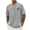 thumbnail image 1 of T-shirts pour Hommes Imprimés Palmier Graphiques T-Shirts Décontractés Été Plage Hawaïenne Manches Courtes Col Rond, 1 of 4