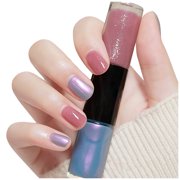 WIFKLSIIPG Double Head with Double Color Nail Polish Eco-Friendly Easy Peel Off & Quick Dry Nail Polish Glitter Nail Polish 12ml