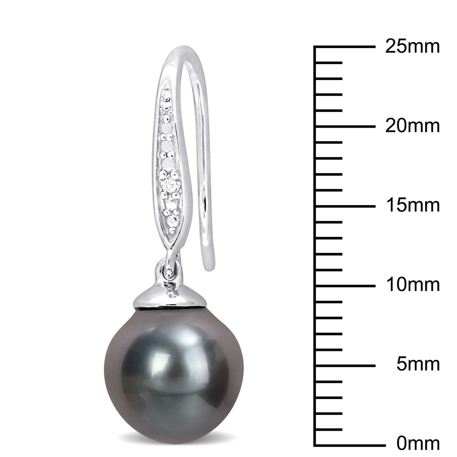Boucles d'oreilles Miabella en argent sterling avec perles culture Tahiti et accents de diamants