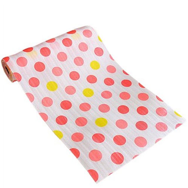 2-pack 300cm Cute Polka Dots Shelf Paper Cabinet Drawer Liner Kitchen Table Mat(Blue Dots)