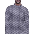 thumbnail image 4 of Atasi Printed Long Sleeve Kurta For Men Button Down Cotton Slub Ethnic Shirt, 4 of 5