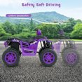 thumbnail image 4 of Gymax Kids Ride-On ATV 24V Battery Powered Electric Vehicle w/ Wireless Connection Music Radio LED Lights Purple, 4 of 10