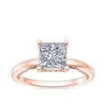 thumbnail image 1 of 1.15 Carat Excellent Princess Cut Real Diamond Latest Design Solitaire Engagement Ring for Ladies Solid 14K Rose Gold Size 7.5, 1 of 8