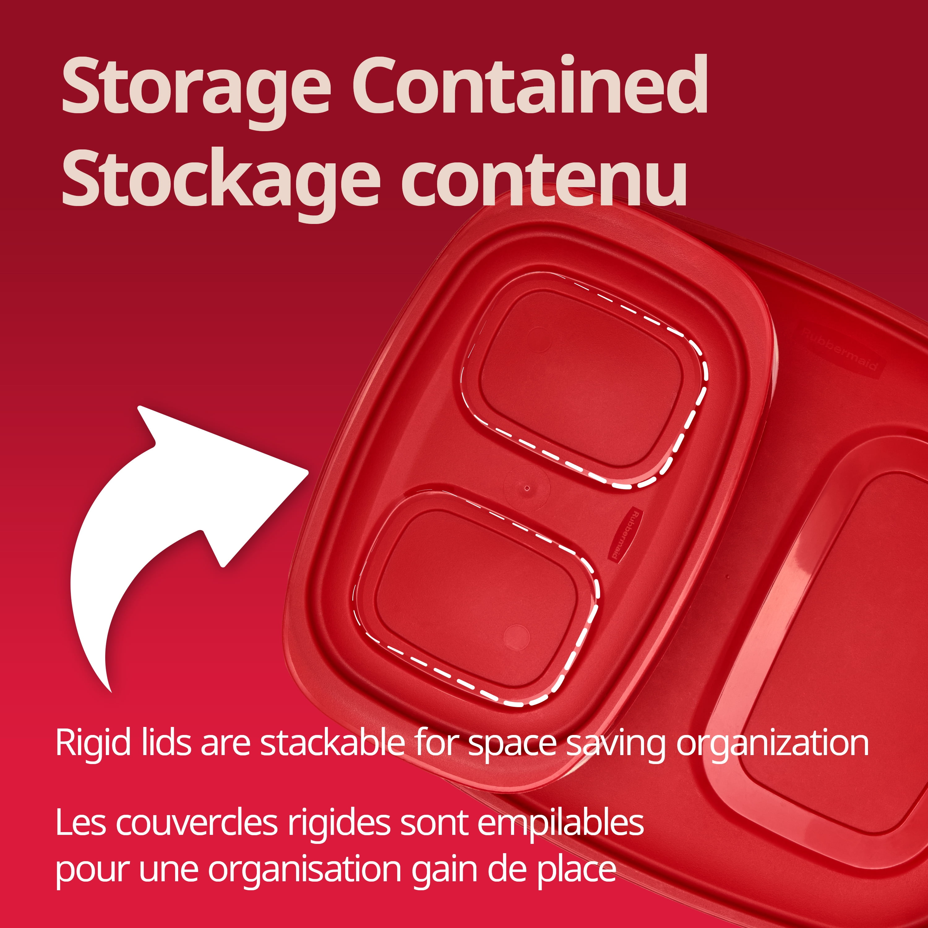 Contenants de conservation des aliments rectangulaires de taille moyenne Stockagefacile de Rubbermaid avec couvercles, ensemble de 18 pièces