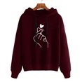 thumbnail image 1 of MRULIC Chandail en Molleton pour Femmes Sweat à Capuche à Manches Longues Pull-Over Blouse Chandails en Molleton à Capuche pour Femmes Vin + S, 1 of 4