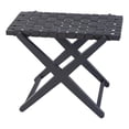 thumbnail image 1 of Beaumont Lane Mid in Century 24"W Wood & Leather Luggage Rack in Gray, 1 of 5
