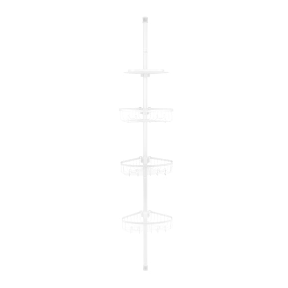 Era Pole Shower Caddy White, Adjustable Height 82.5-96in