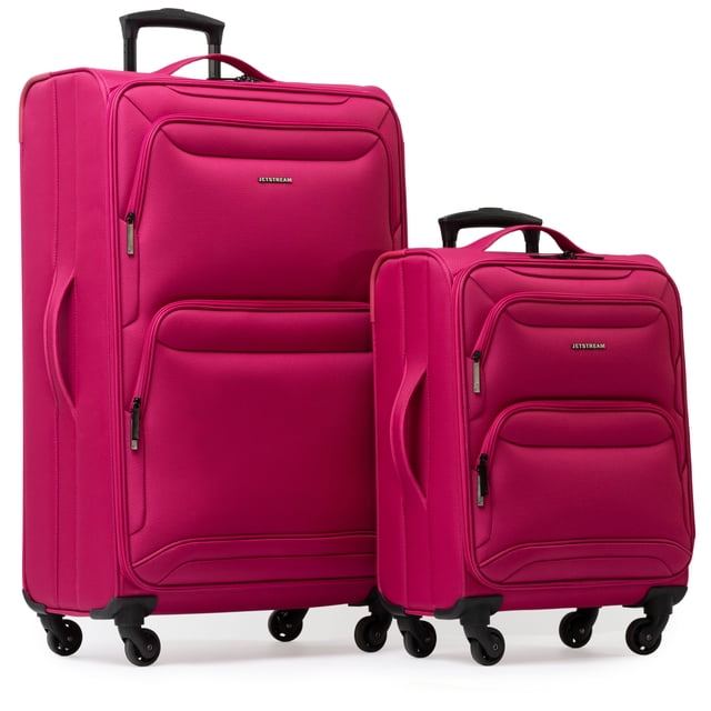 Jetstream® 2-Piece Softside Luggage Set – 28" Large Spinner Checked Suitcase and 20" Carry-On Spinner Luggage